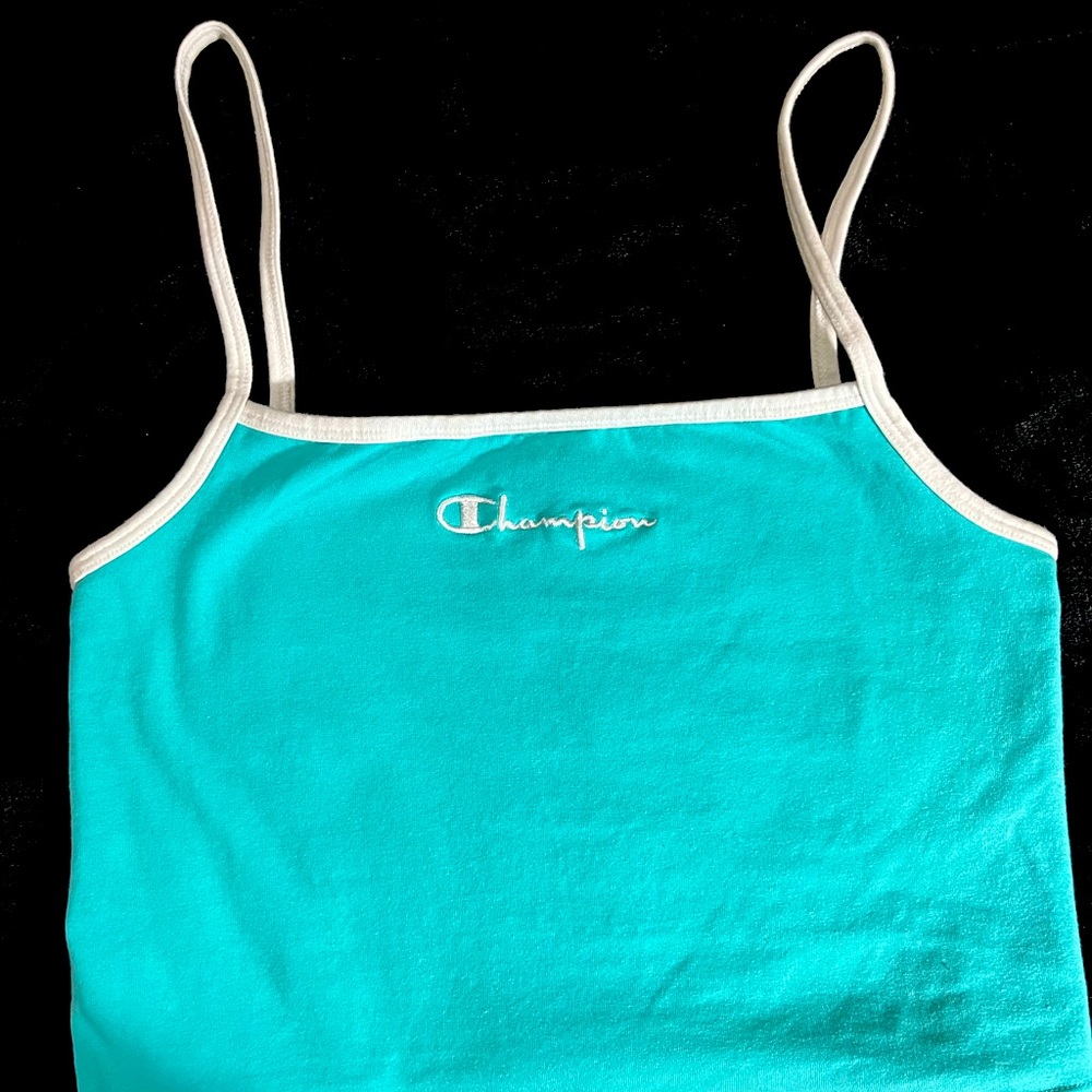 Light Blue Champion cropped tank top